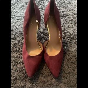 Burgundy high heels